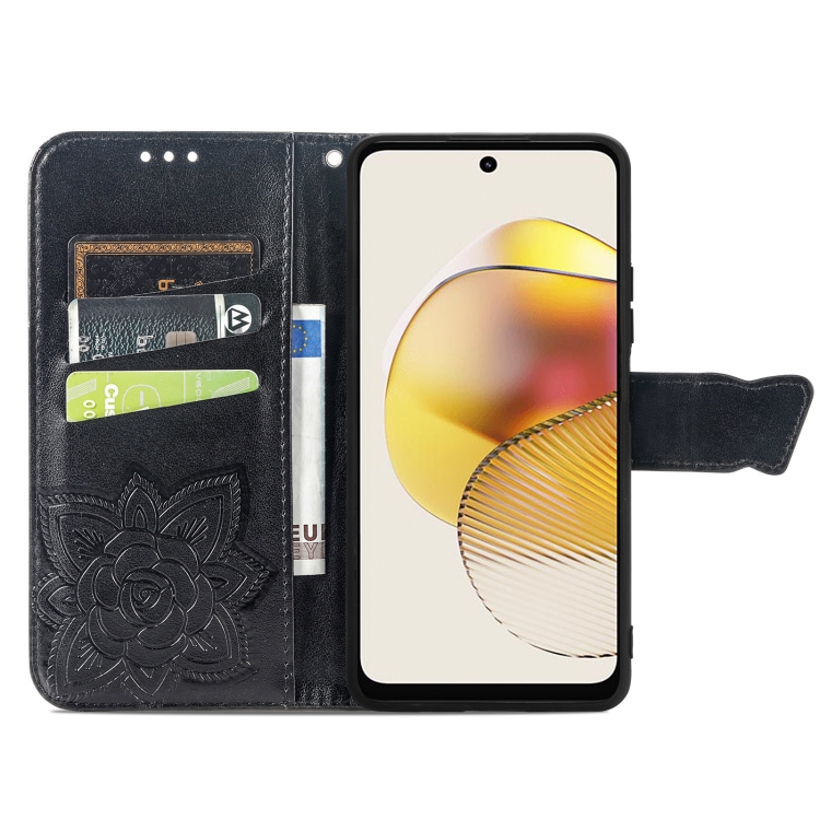  Motorola Moto G73 5G Fodral Butterfly Svart