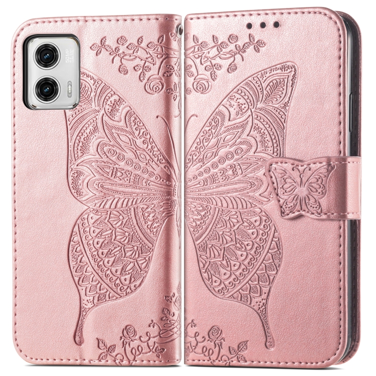  Motorola Moto G73 5G Fodral Butterfly Roséguld