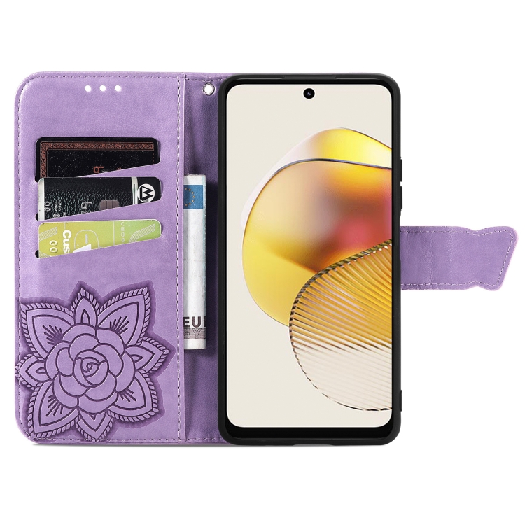  Motorola Moto G73 5G Fodral Butterfly Lila