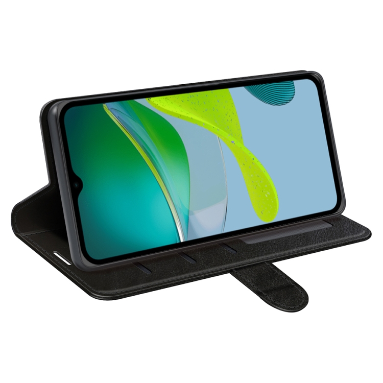  Motorola Moto E13 Fodral Crazy Horse Läder Svart
