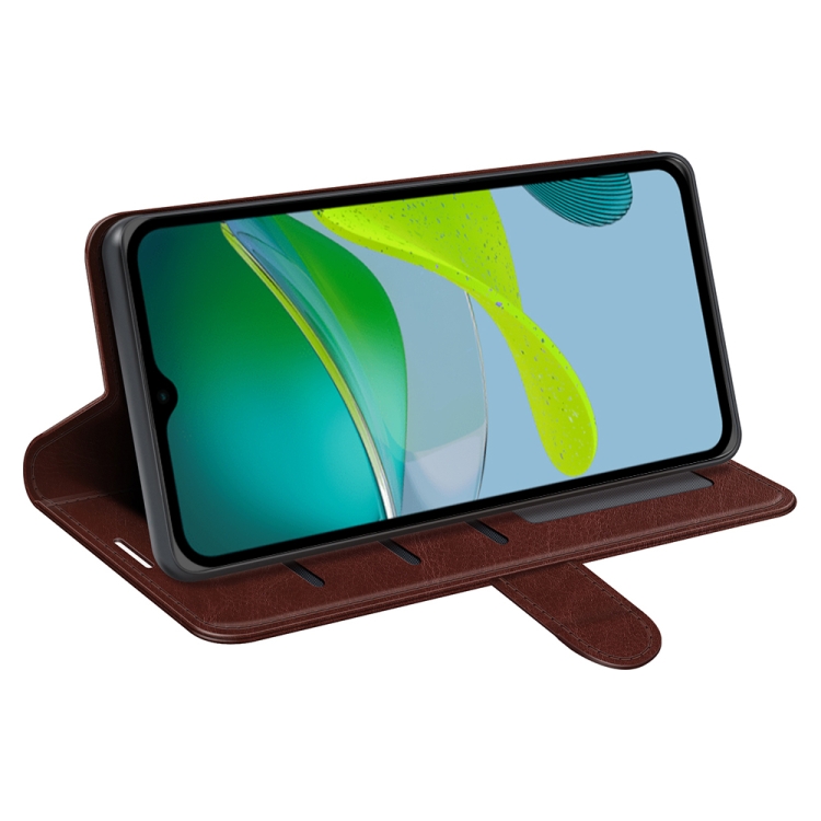  Motorola Moto E13 Fodral Crazy Horse Läder Brun