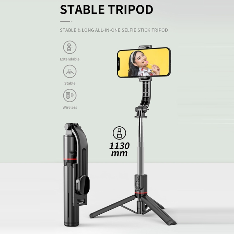  Bluetooth Selfiestick Tripod 113 cm Svart