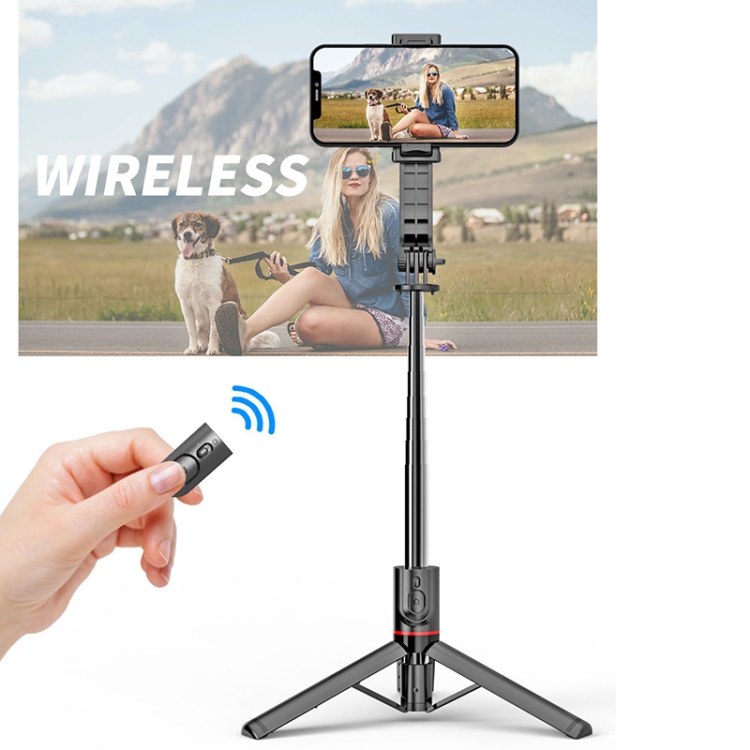  Bluetooth Selfiestick Tripod 113 cm Svart