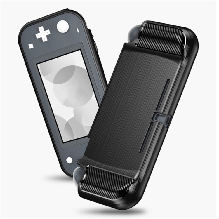  Nintendo Switch Lite Skal Kolfibertextur TPU Svart