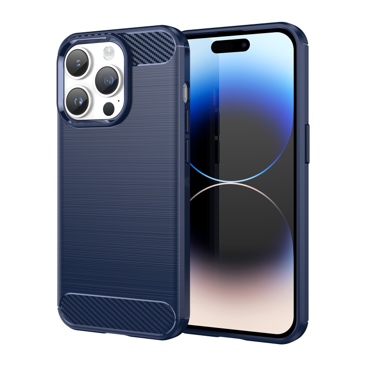  iPhone 15 Pro Max Skal Borstad Stål Textur Blå