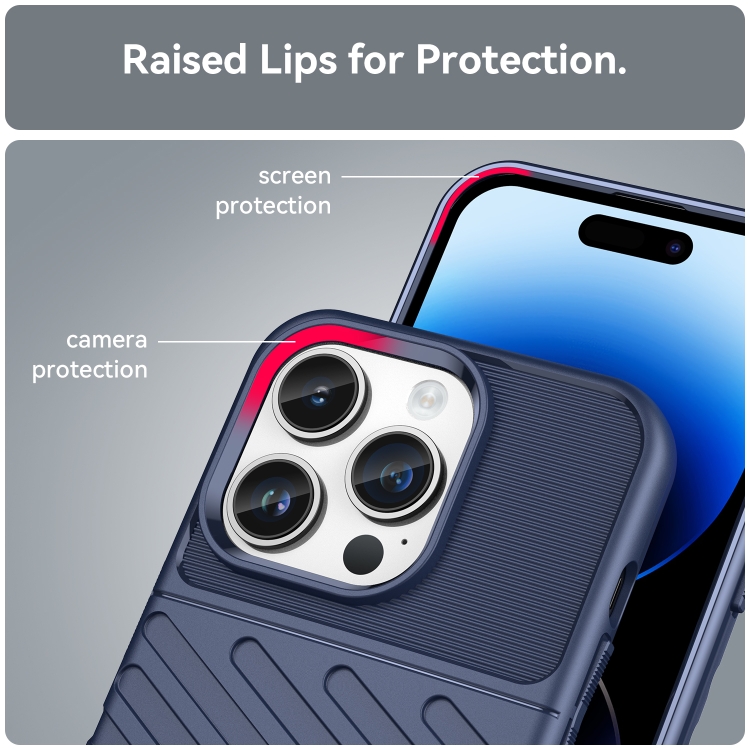  iPhone 15 Pro Max Skal Twill Textur Blå