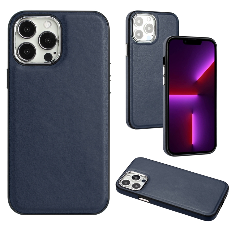  iPhone 15 Pro Max Skal Läder Belagt Blå