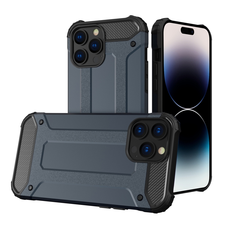  iPhone 15 Pro Max Skal Shockproof Armor Hybrid Mörk Blå