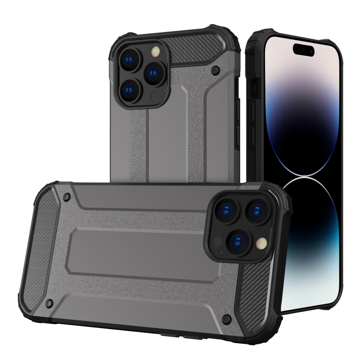  iPhone 15 Pro Max Skal Shockproof Armor Hybrid Grå