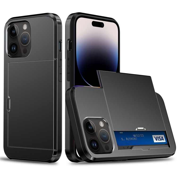  iPhone 15 Pro Max Skal Hybrid Kortfack Svart