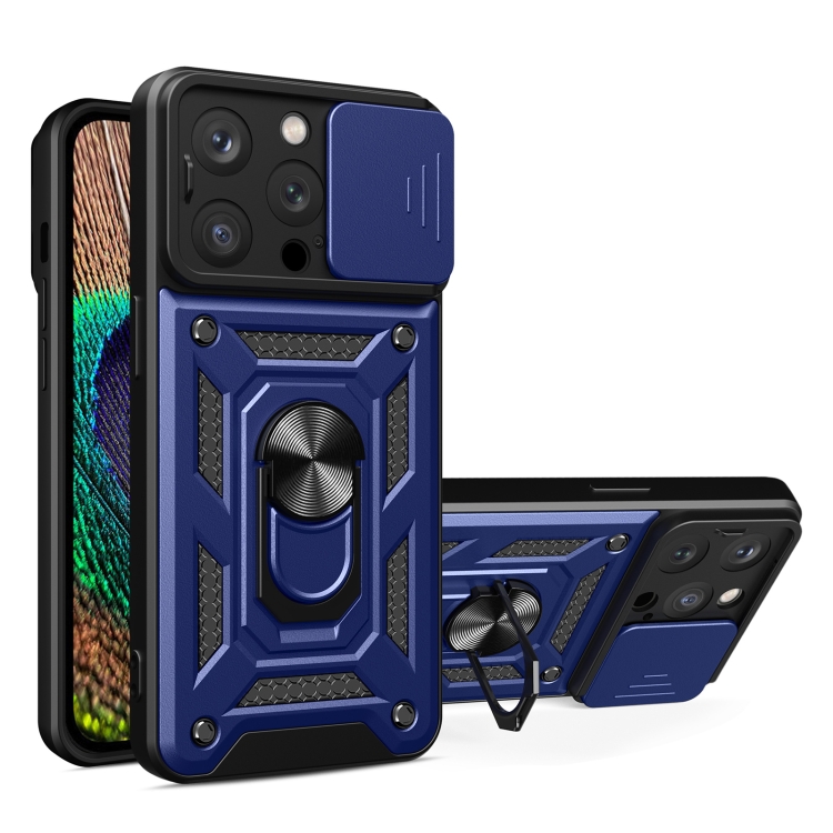  iPhone 15 Pro Max Skal CamShield Ring Hybrid Blå