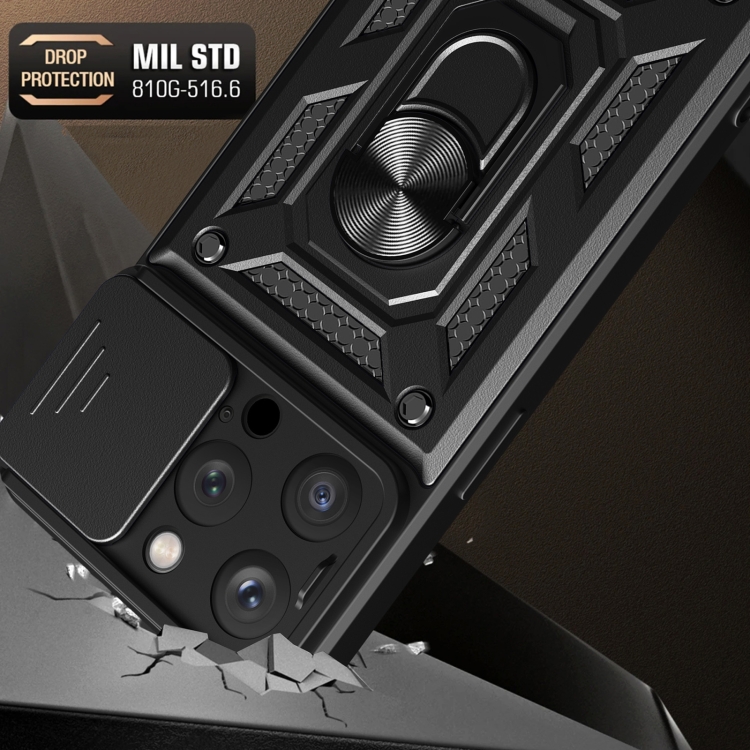  iPhone 15 Pro Max Skal CamShield Ring Hybrid Guld