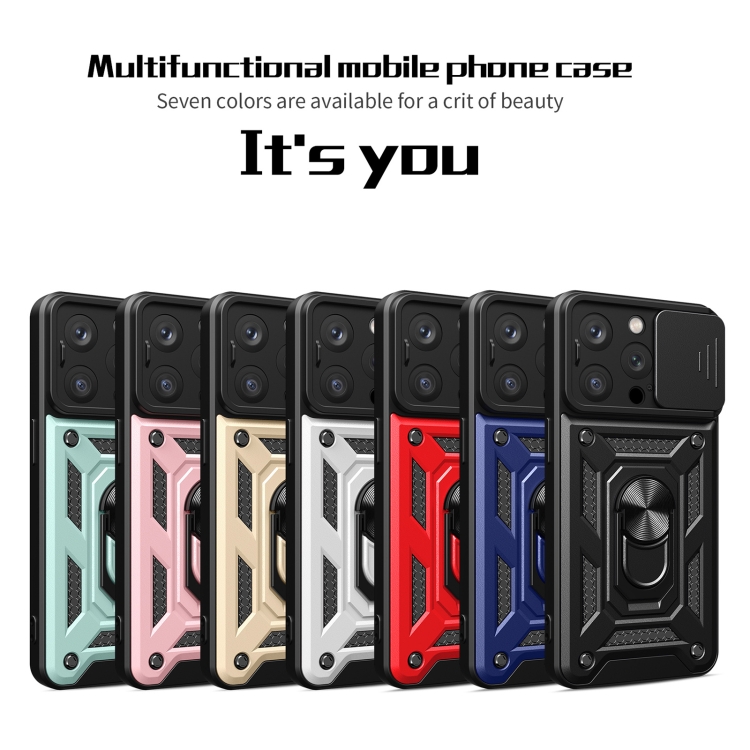  iPhone 15 Pro Max Skal CamShield Ring Hybrid Silver