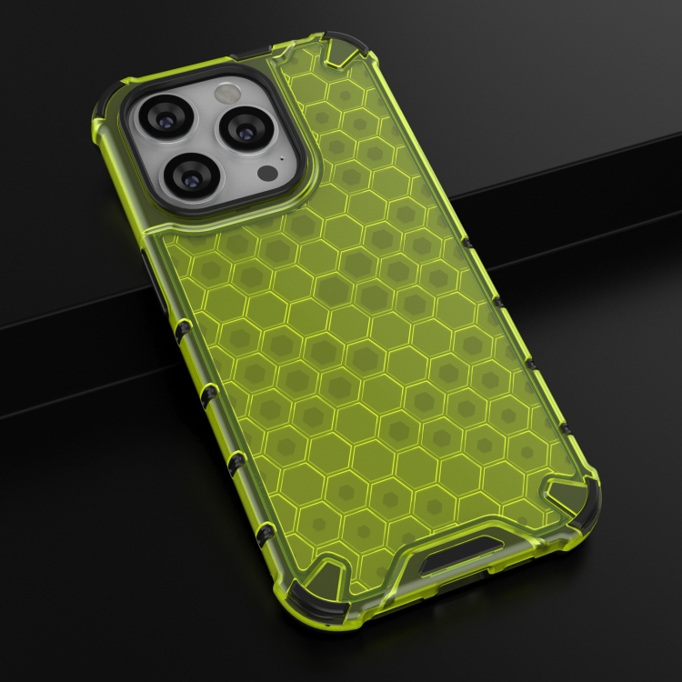  iPhone 15 Pro Max Skal Honeycomb Shockproof Grön