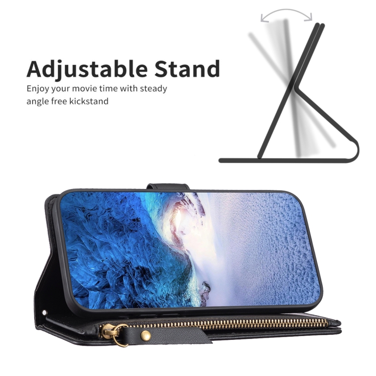  iPhone 15 Pro Max 9-Kort Multifunktionellt Läder Fodral Svart