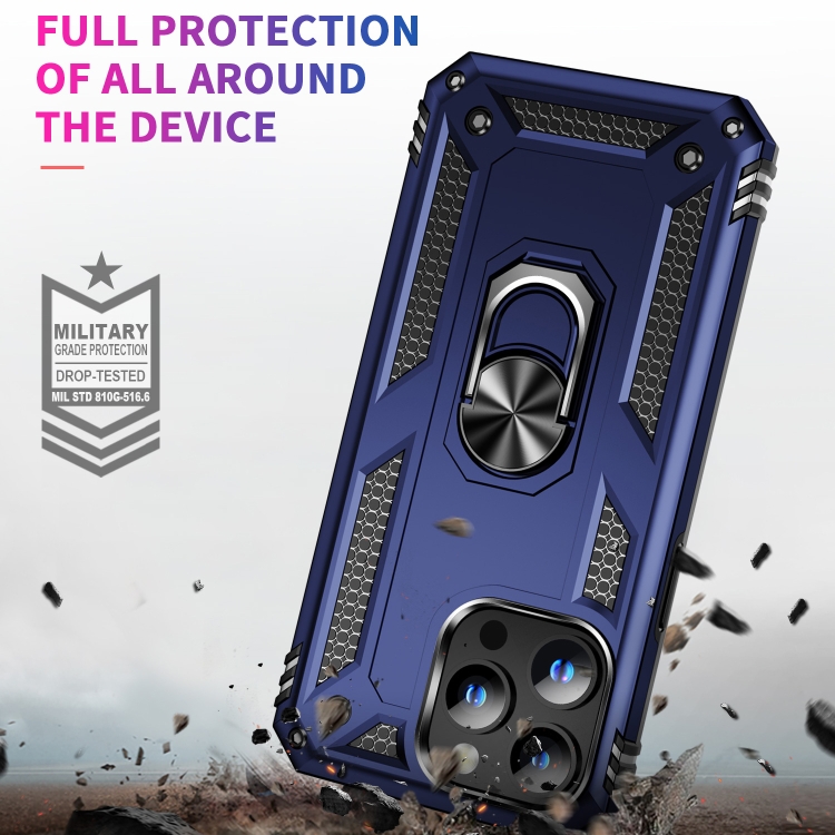  iPhone 15 Pro Max Skal Shockproof Armor Ring Blå