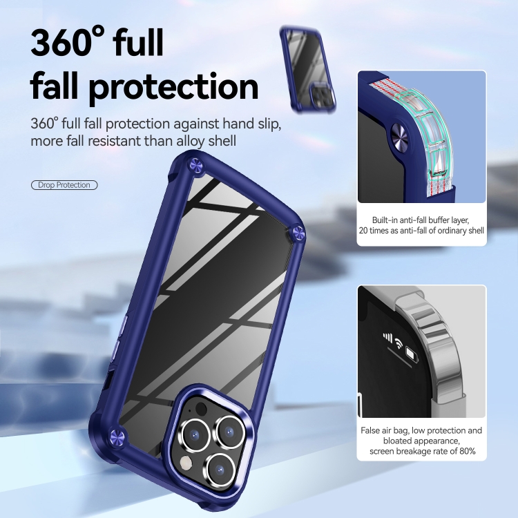  iPhone 15 Pro Max Skal Armor Shockproof Hybrid Blå