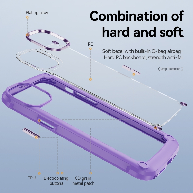  iPhone 15 Pro Max Skal Armor Shockproof Hybrid Lila