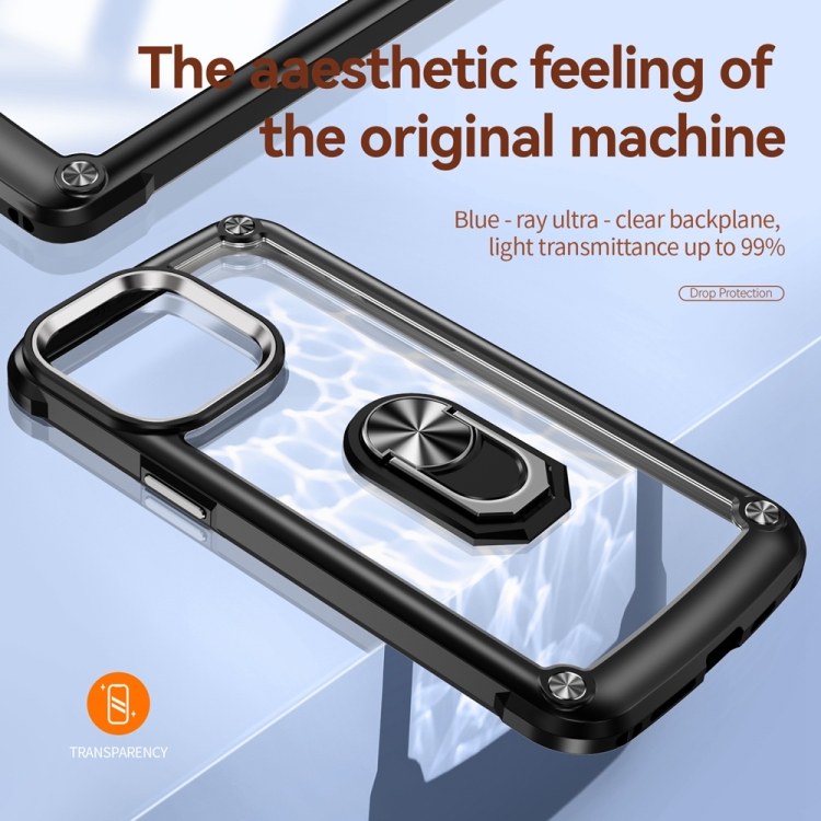  iPhone 15 Pro Max Skal Shockproof Ring Hybrid Svart
