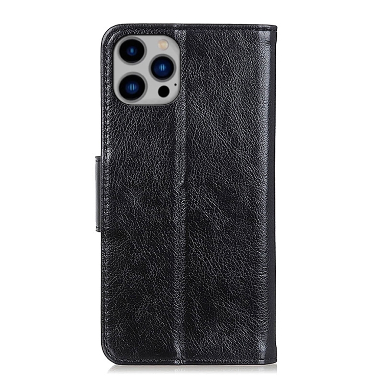  iPhone 15 Pro Max Fodral Läder Nappa Textur Svart