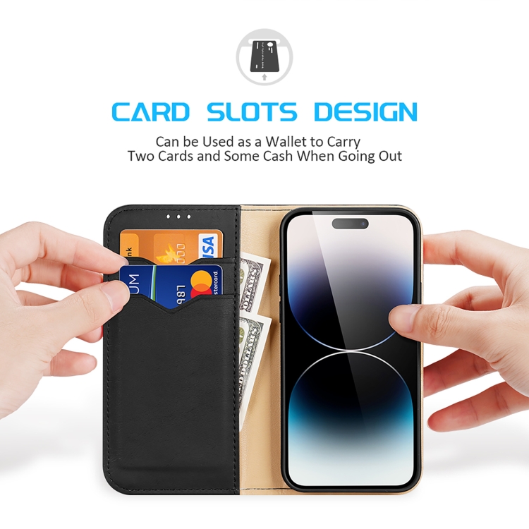 DUX DUCIS DUX DUCIS iPhone 15 Pro Max Fodral Hivo Äkta Läder Svart