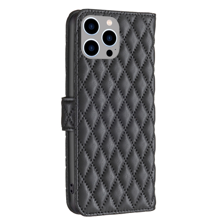  iPhone 15 Pro Max Fodral Diamond Läder Svart