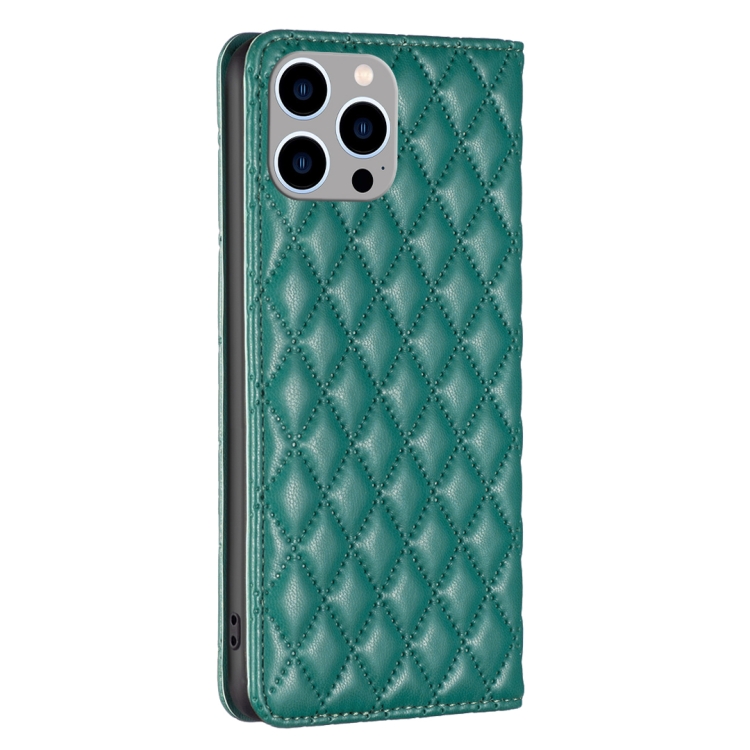 BINFEN BINFEN iPhone 15 Pro Max Fodral Diamond Flip Läder Grön