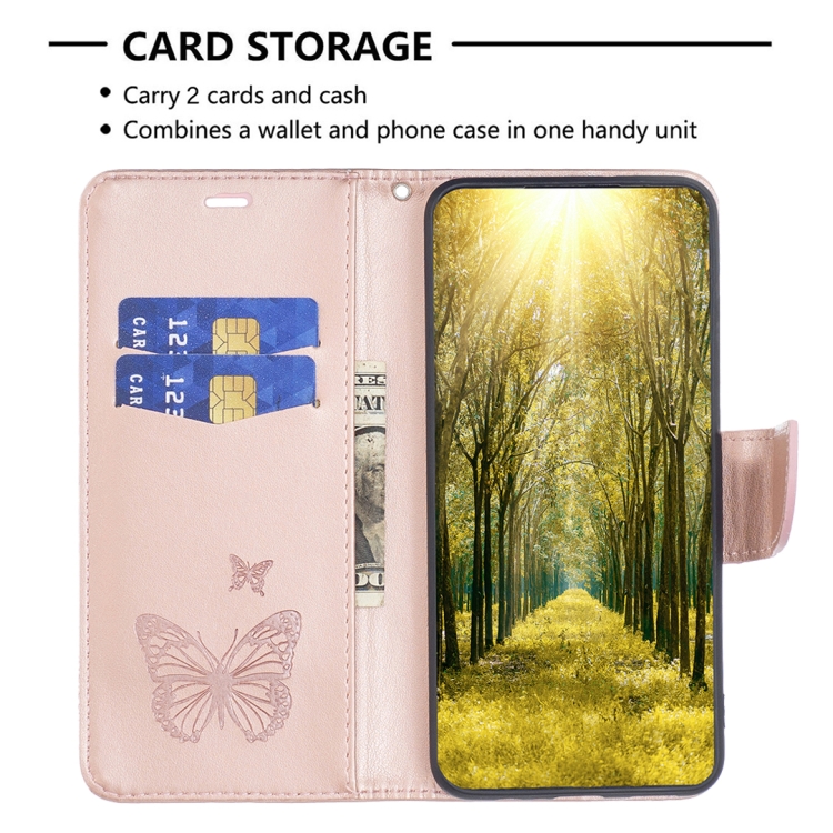  iPhone 15 Pro Max Fodral Med Fjäril Tryck Roséguld