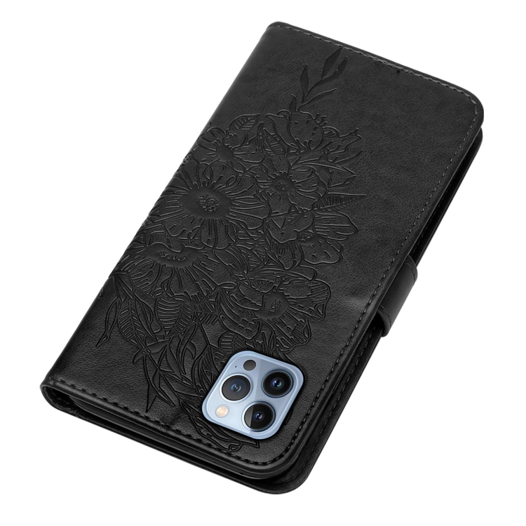  iPhone 15 Pro Max Fodral Fjäril Tryck Svart