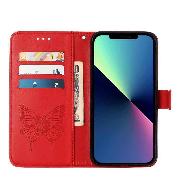  iPhone 15 Pro Max Fodral Fjäril Tryck Röd