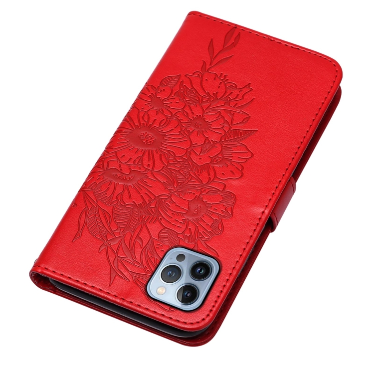  iPhone 15 Pro Max Fodral Fjäril Tryck Röd