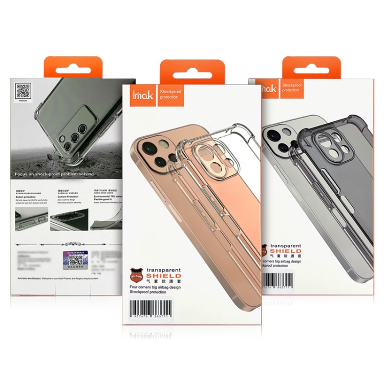 IMAK IMAK iPhone 15 Pro Max Skal Shockproof AirBag Tonad Svart