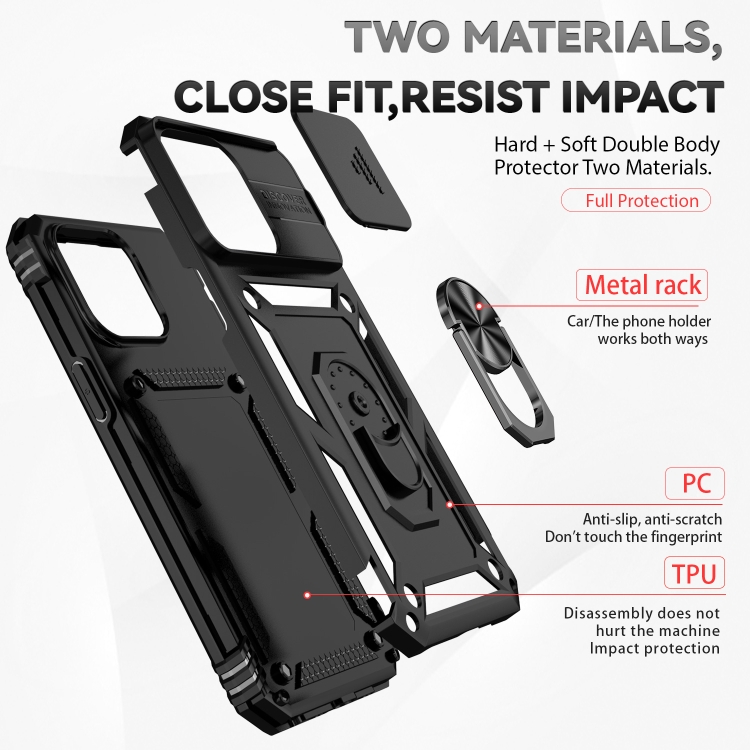  iPhone 15 Pro Max Skal CamShield Armor Ring Svart