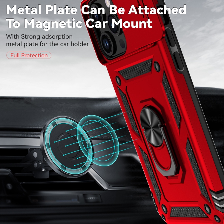 iPhone 15 Pro Max Skal CamShield Armor Ring Röd