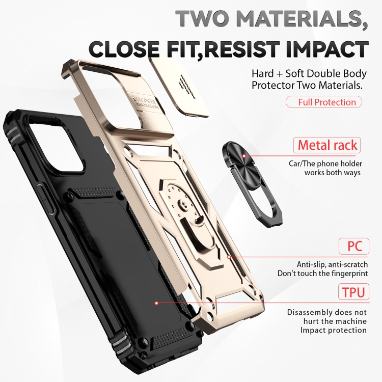  iPhone 15 Pro Max Skal CamShield Armor Ring Guld