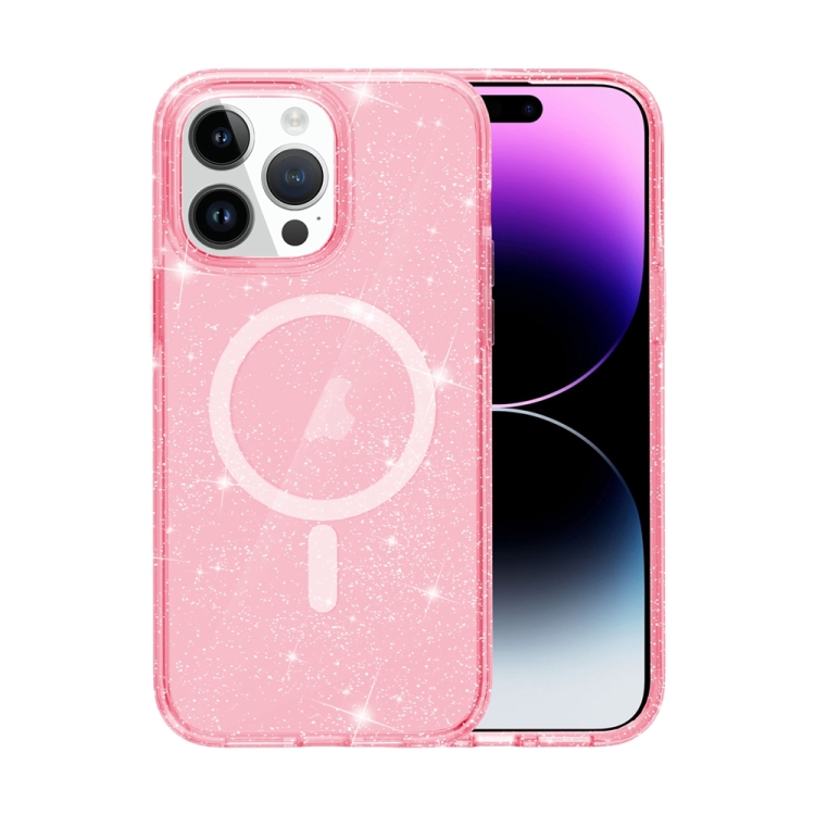  iPhone 15 Pro Max Skal MagSafe Glitter Rosa