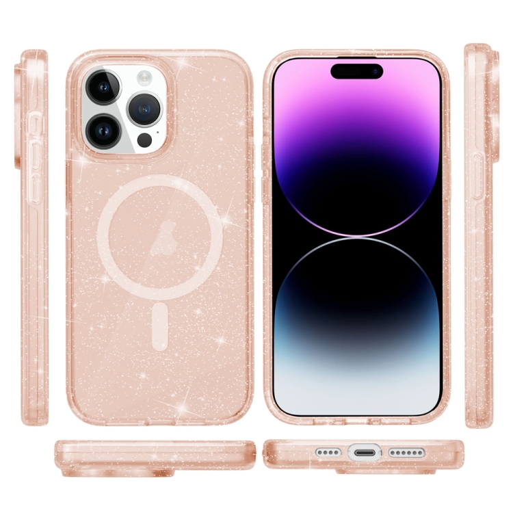  iPhone 15 Pro Max Skal MagSafe Glitter Guld