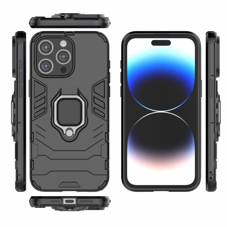  iPhone 15 Pro Max Skal Hybrid Armor Ring Svart