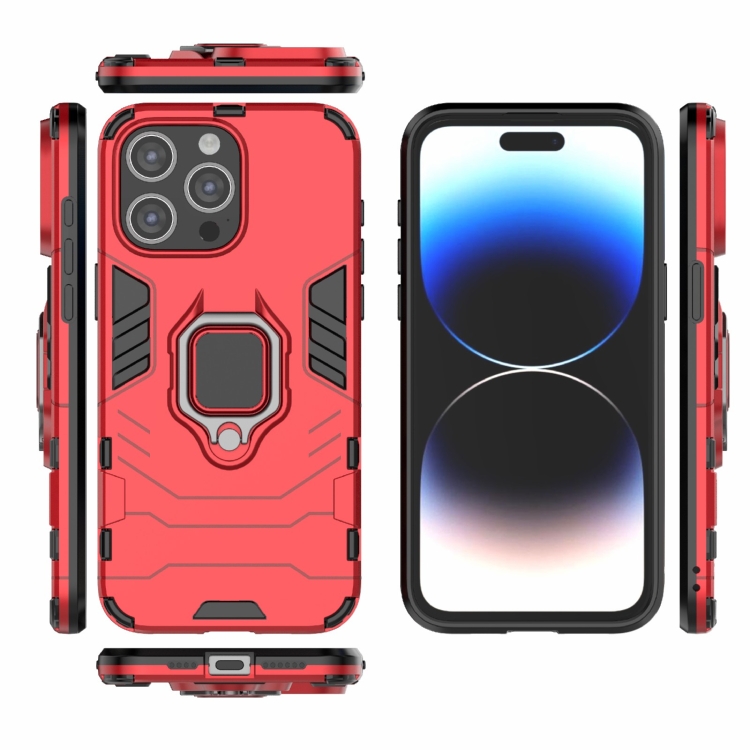  iPhone 15 Pro Max Skal Hybrid Armor Ring Röd