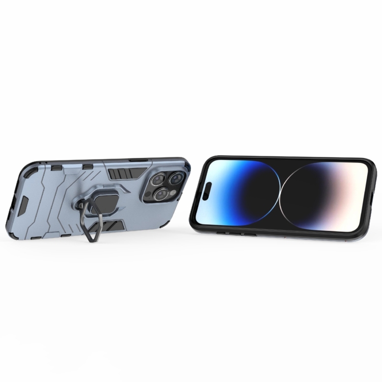  iPhone 15 Pro Max Skal Hybrid Armor Ring Navy Blue