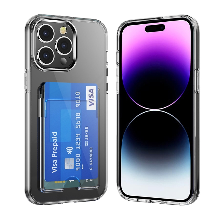  iPhone 15 Pro Max Skal AirBag Med Kortfack Transparent