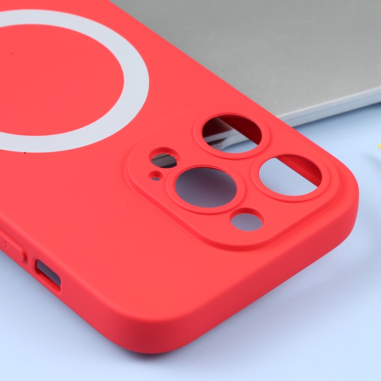  iPhone 15 Pro Max Skal MagSafe Liquid Silikon Röd