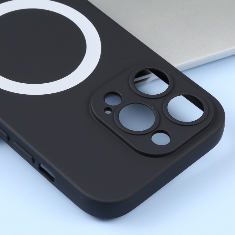  iPhone 15 Pro Max Skal MagSafe Liquid Silikon Svart
