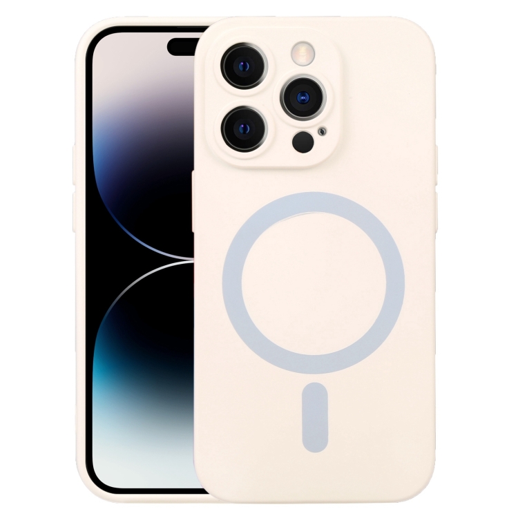  iPhone 15 Pro Max Skal MagSafe Liquid Silikon Vit