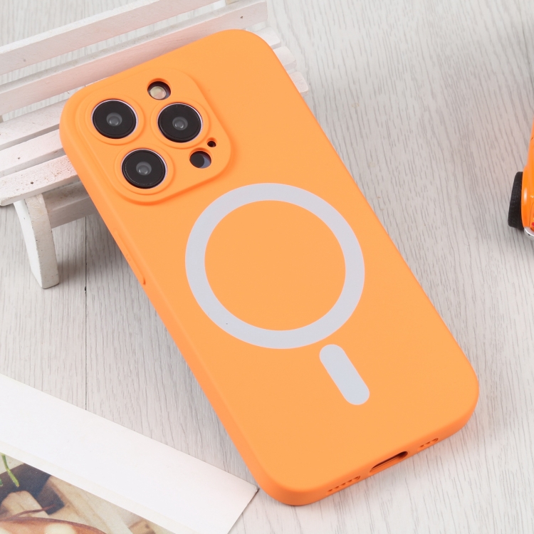  iPhone 15 Pro Max Skal MagSafe Liquid Silikon Orange