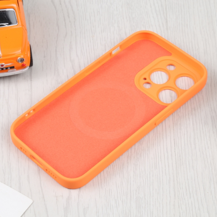  iPhone 15 Pro Max Skal MagSafe Liquid Silikon Orange