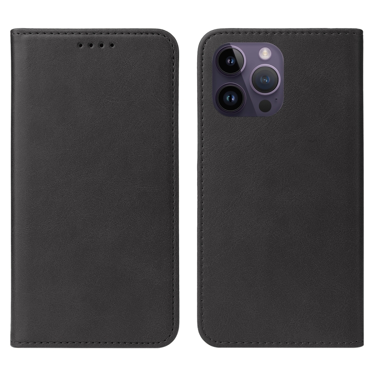  iPhone 15 Pro Max Fodral Flip Läder Svart