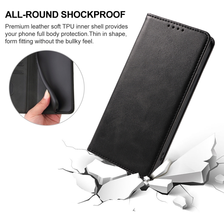  iPhone 15 Pro Max Fodral Flip Läder Svart
