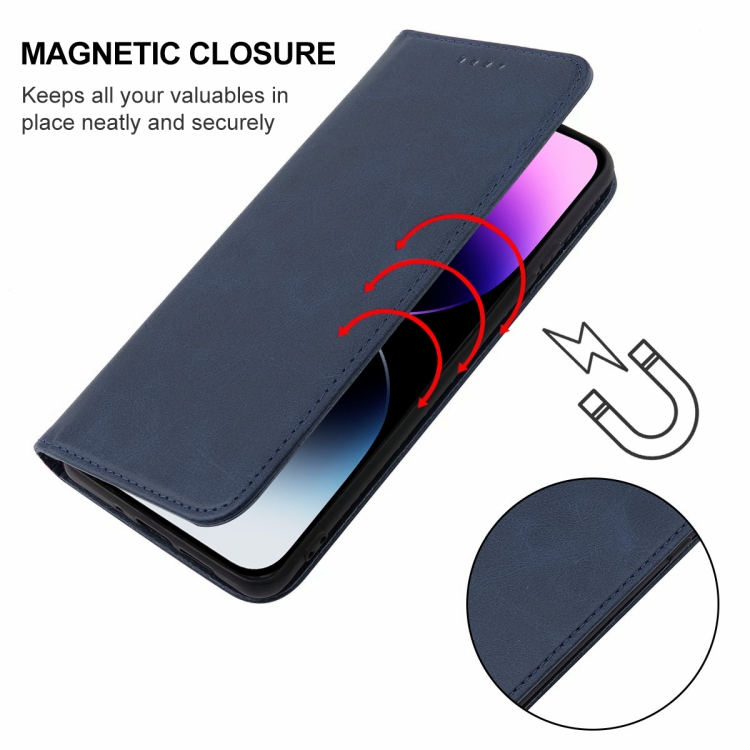 iPhone 15 Pro Max Fodral Flip Läder Blå