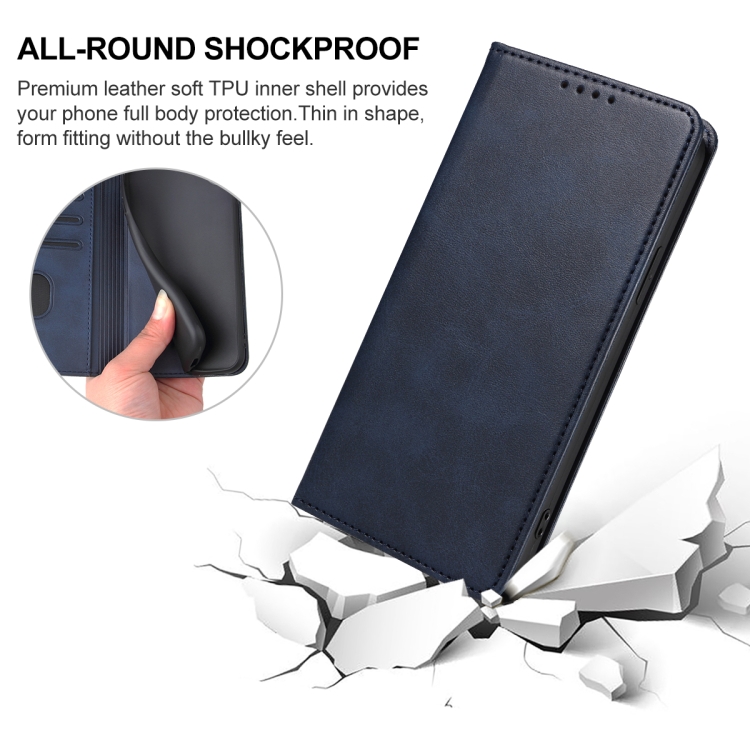  iPhone 15 Pro Max Fodral Flip Läder Blå